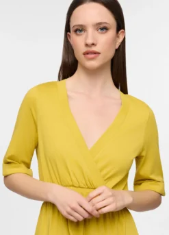 Abito lungo in jersey di cotone stretch donna
