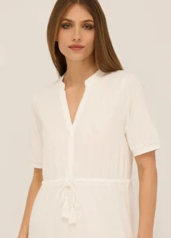Abito lungo in jersey di puro cotone donna