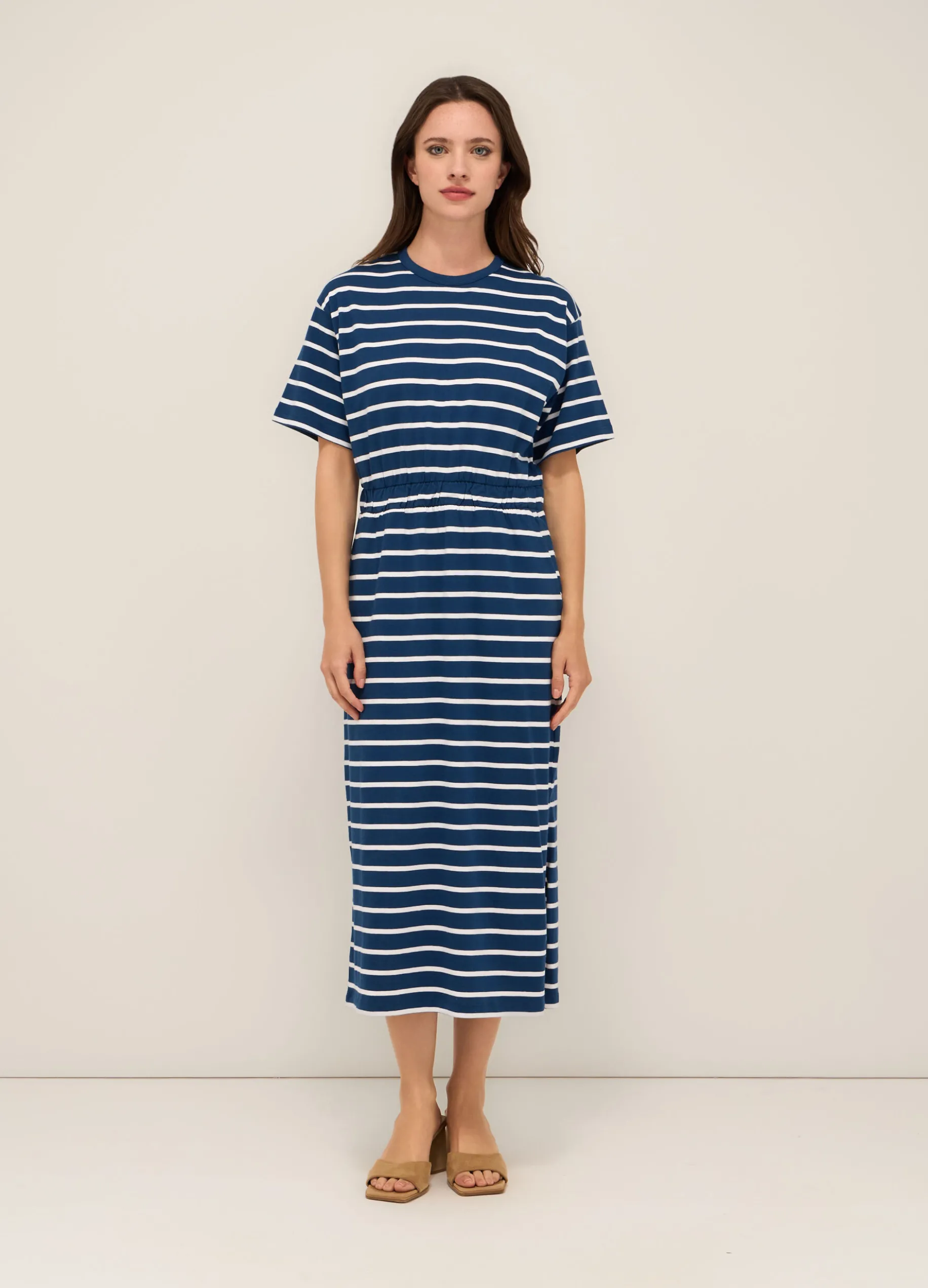 Abito lungo in jersey di puro cotone donna