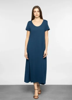 Abito lungo in jersey slub donna