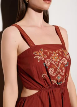Abito lungo in popeline di puro cotone donna