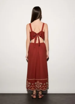 Abito lungo in popeline di puro cotone donna