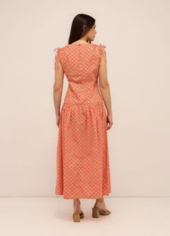Abito lungo in popeline di puro cotone donna