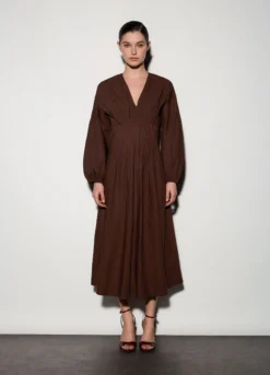 Abito lungo in popeline donna