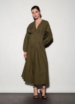 Abito lungo in popeline donna
