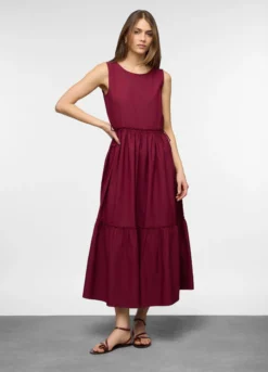 Abito lungo in popeline misto cotone donna