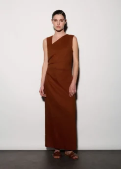 Abito lungo misto lino donna