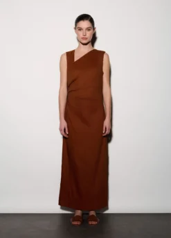 Abito lungo misto lino donna