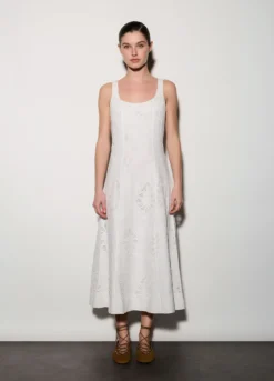 Abito lungo misto lino donna