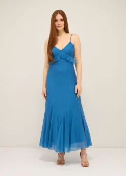Abito lungo misto lyocell donna