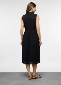 Abito lungo ricamato in puro cotone donna