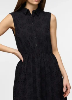 Abito lungo ricamato in puro cotone donna