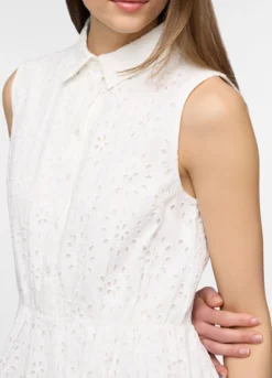 Abito lungo ricamato in puro cotone donna