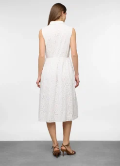Abito lungo ricamato in puro cotone donna