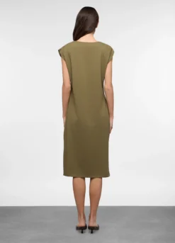 Abito smanicato in jersey di cotone stretch donna