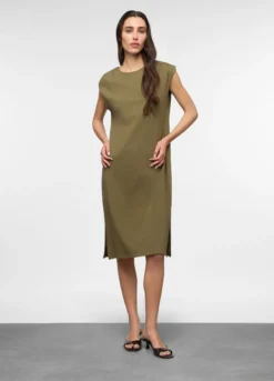 Abito smanicato in jersey di cotone stretch donna