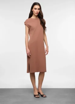 Abito smanicato in jersey di cotone stretch donna