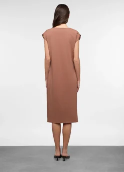 Abito smanicato in jersey di cotone stretch donna