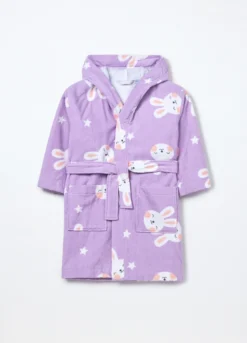 Accappatoio in puro cotone velour bambina