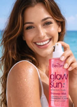 Acqua corpo profumata che risalta l'abbronzatura, rinfresca la pelle e la rende radiosa grazie alla presenza di perle luminose. Fragranza intensa alla fragola.