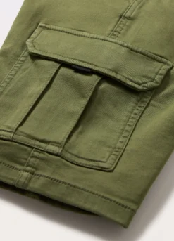 Bermuda cargo in french terry denim ragazzo