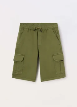 Bermuda cargo in french terry denim ragazzo