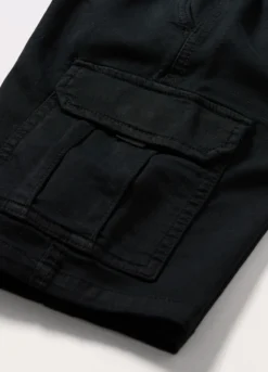 Bermuda cargo in french terry denim ragazzo