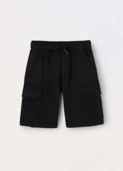 Bermuda cargo in french terry denim ragazzo