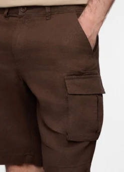 Bermuda cargo in lino uomo