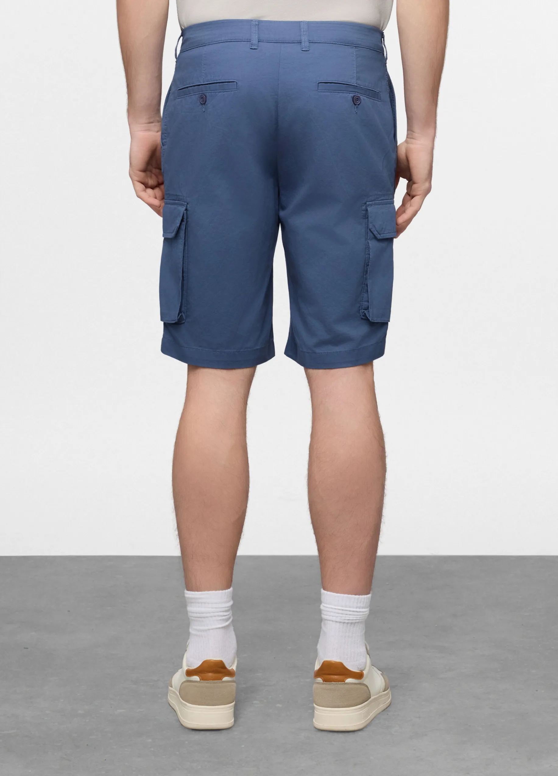 Bermuda cargo in twill di cotone uomo
