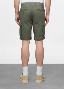 Bermuda cargo in twill di cotone uomo