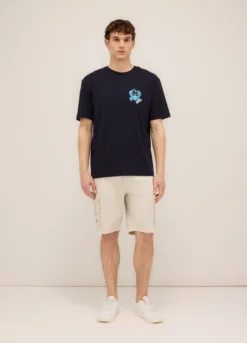 Bermuda cargo in twill di cotone uomo