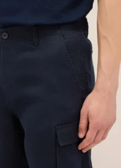 Bermuda cargo regular fit in lino uomo