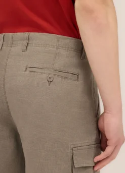 Bermuda cargo regular fit in lino uomo