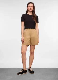 Bermuda Fit Regular con fondo risvoltato cotone stretch trattato donna