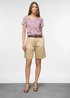 Bermuda fit regular di cotone stretch satin donna