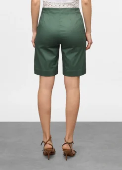 Bermuda fit regular in twill di cotone stretch satin donna