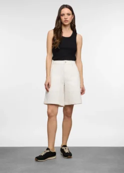 Bermuda Fit Wide con tasche Fatigue in cotone donna