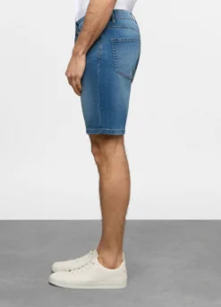 Bermuda in denim di cotone stretch uomo