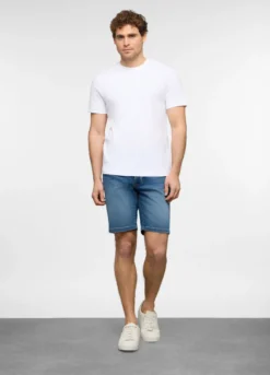 Bermuda in denim di cotone stretch uomo