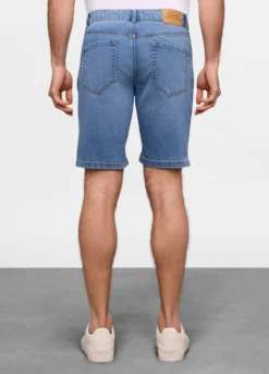 Bermuda in denim di cotone stretch uomo