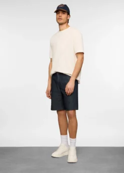 Bermuda in denim lavato di cotone e viscosa uomo
