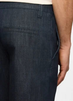 Bermuda in denim lavato di cotone e viscosa uomo