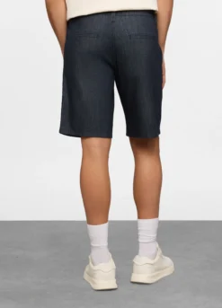 Bermuda in denim lavato di cotone e viscosa uomo