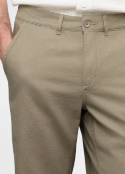 Bermuda in misto cotone e lino uomo