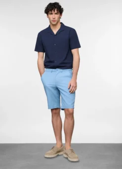 Bermuda in misto cotone e lino uomo