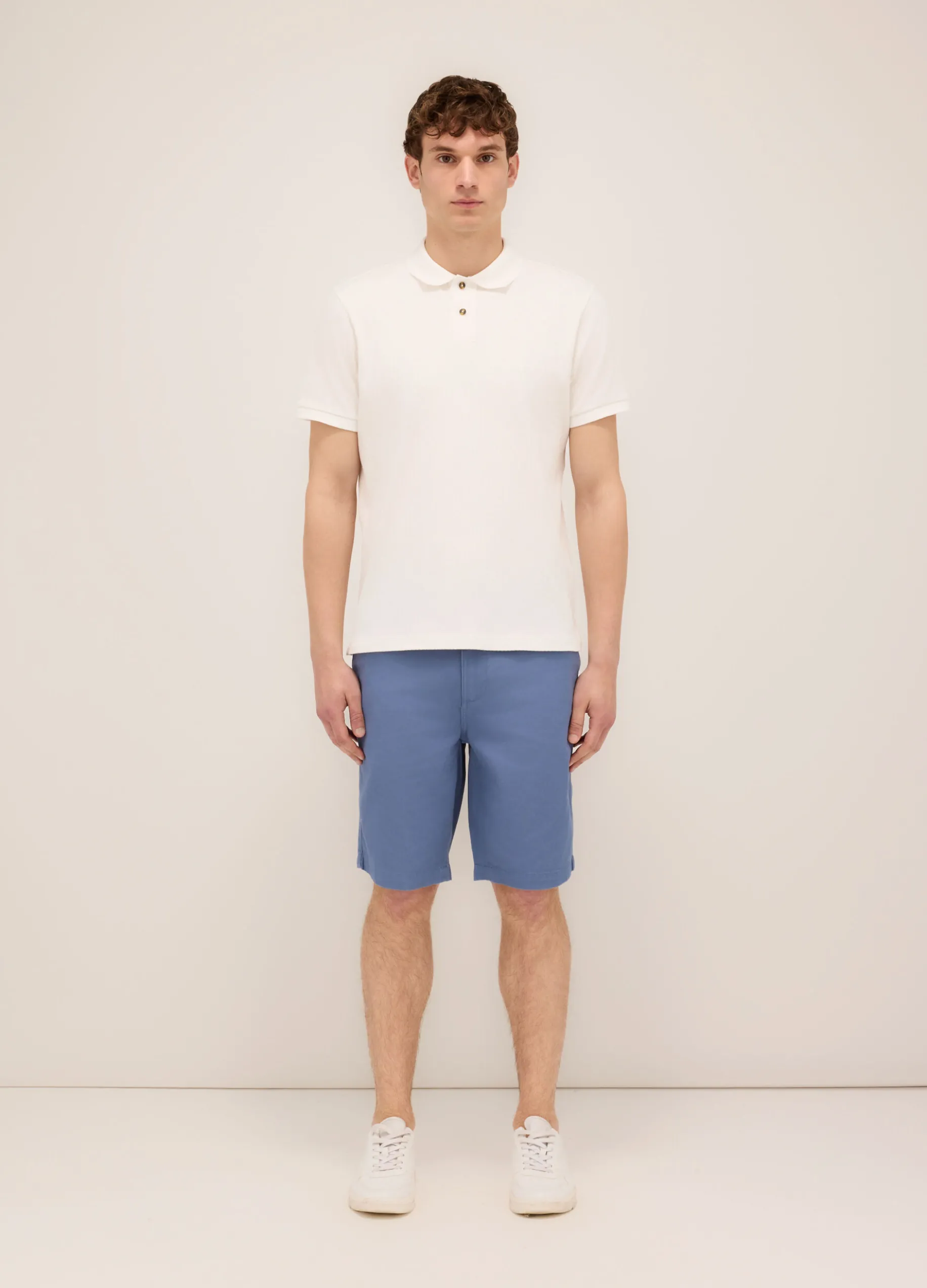 Bermuda in twill di cotone uomo