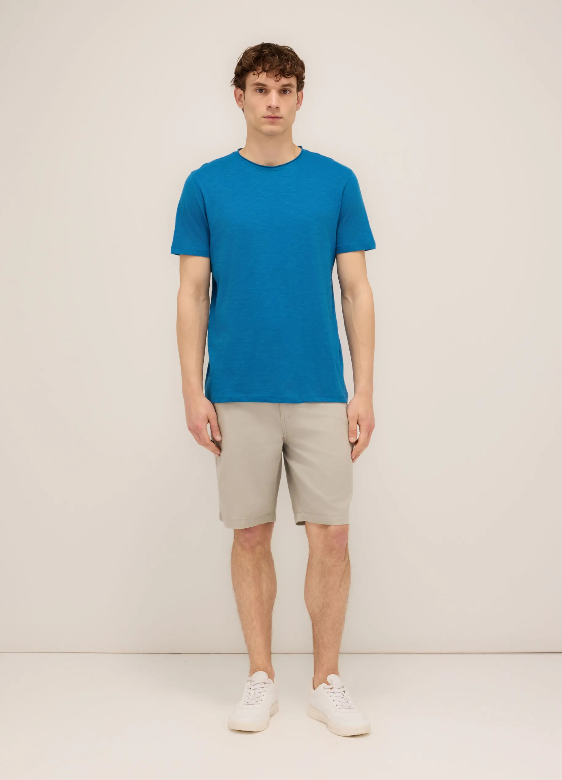 Bermuda in twill di cotone uomo