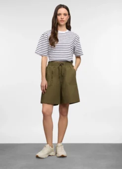 Bermuda regular fit in popeline di puro cotone donna