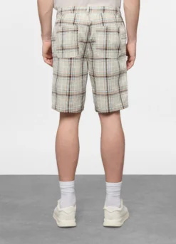 Bermuda relaxed fit in misto cotone e lino uomo